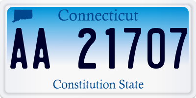 CT license plate AA21707