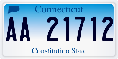 CT license plate AA21712