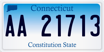 CT license plate AA21713