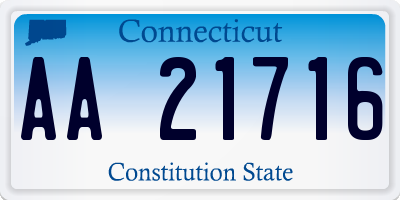 CT license plate AA21716