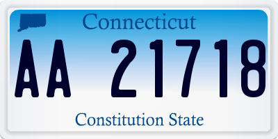 CT license plate AA21718