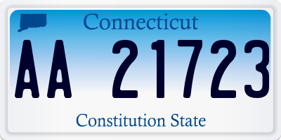 CT license plate AA21723