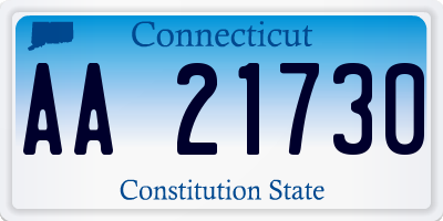 CT license plate AA21730