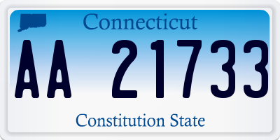 CT license plate AA21733