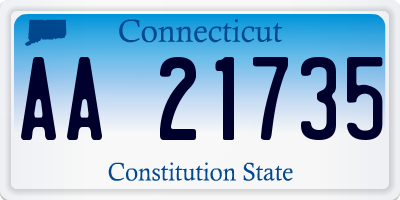 CT license plate AA21735