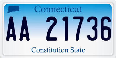 CT license plate AA21736