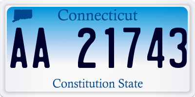 CT license plate AA21743