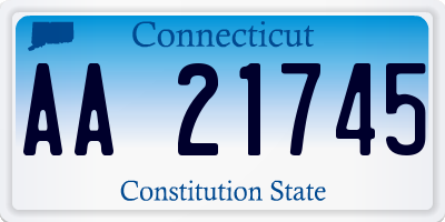 CT license plate AA21745