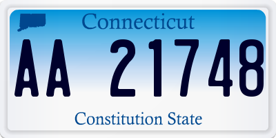 CT license plate AA21748