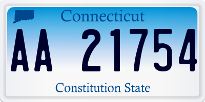 CT license plate AA21754