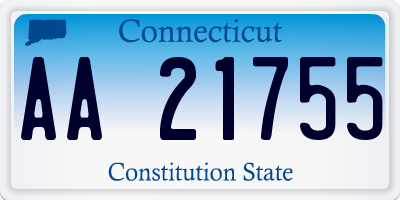 CT license plate AA21755