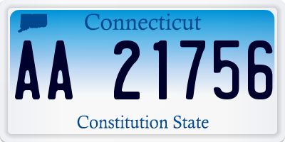 CT license plate AA21756