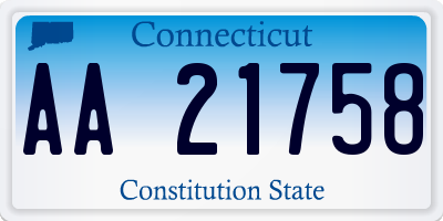 CT license plate AA21758