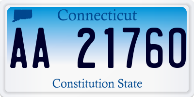 CT license plate AA21760