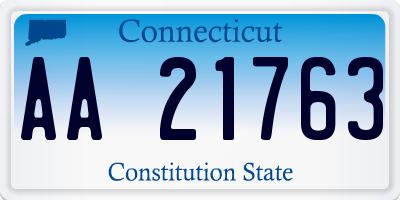 CT license plate AA21763