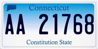 CT license plate AA21768