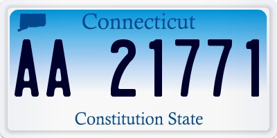 CT license plate AA21771