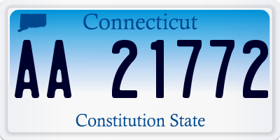 CT license plate AA21772