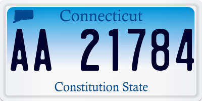 CT license plate AA21784