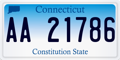 CT license plate AA21786