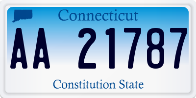 CT license plate AA21787