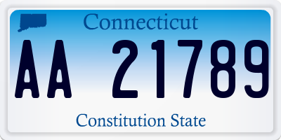 CT license plate AA21789