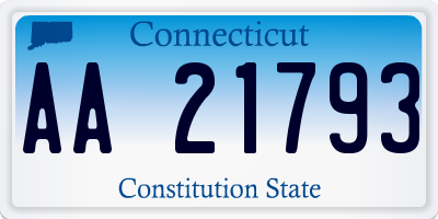 CT license plate AA21793