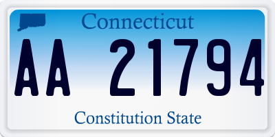 CT license plate AA21794