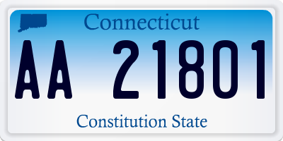 CT license plate AA21801