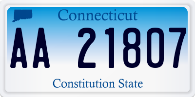 CT license plate AA21807