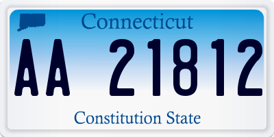 CT license plate AA21812