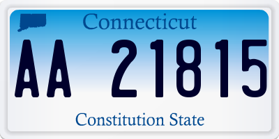 CT license plate AA21815