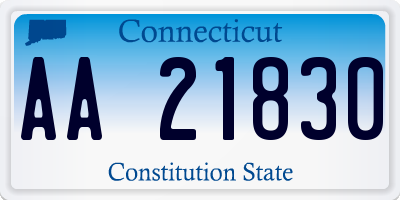 CT license plate AA21830