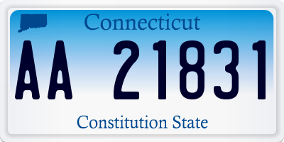 CT license plate AA21831