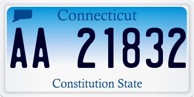 CT license plate AA21832