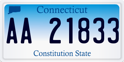 CT license plate AA21833