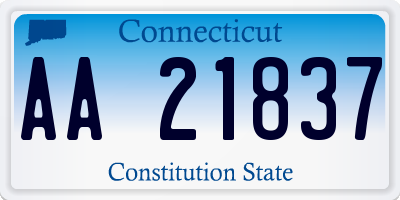 CT license plate AA21837