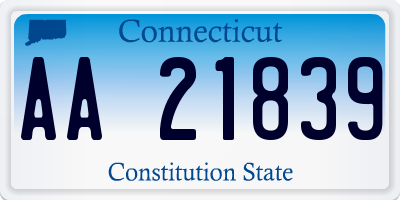 CT license plate AA21839