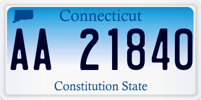 CT license plate AA21840