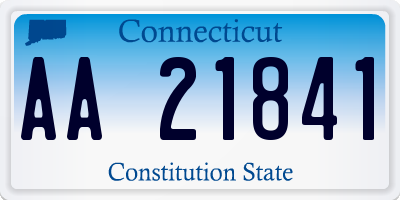 CT license plate AA21841