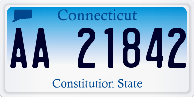 CT license plate AA21842