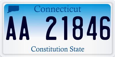 CT license plate AA21846