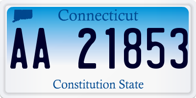 CT license plate AA21853