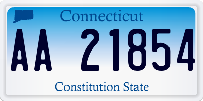 CT license plate AA21854