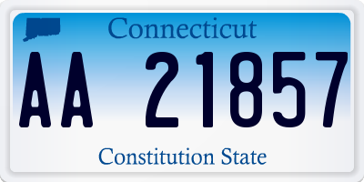 CT license plate AA21857