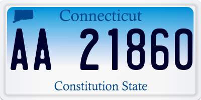 CT license plate AA21860