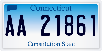 CT license plate AA21861