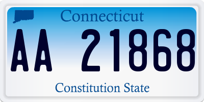 CT license plate AA21868