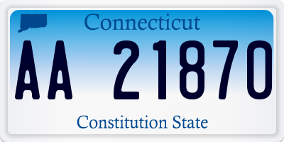 CT license plate AA21870