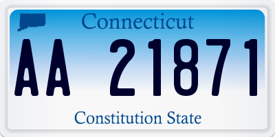 CT license plate AA21871